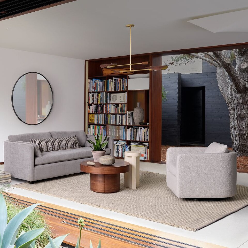 Bacall Curved Swivel Chair West Elm Australia